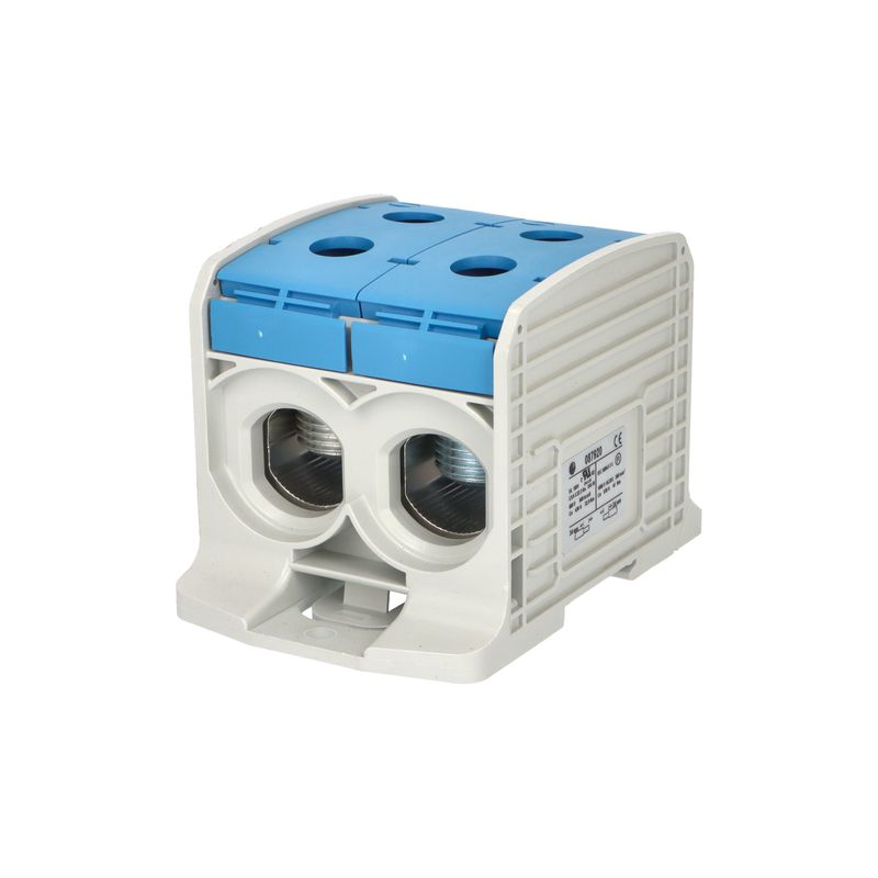 E-shop Eleman Svorka univerzální RKA 300 1/4 N, 520A, 1pól. (4x vstup), AL/CU, modrá, na DIN/na panel