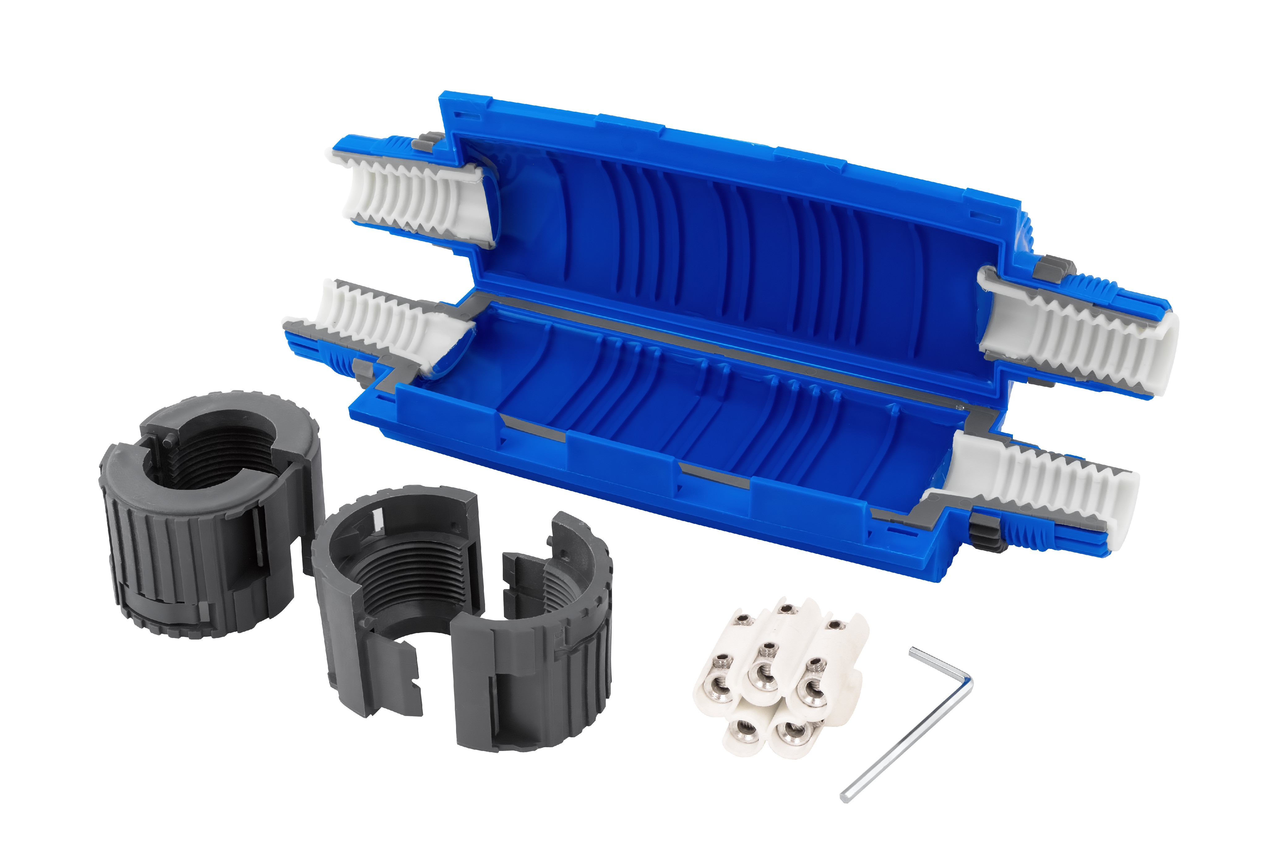 Spojka gelová SHARK 6802A (SHARK SIXEIGHT IP68), se svo., 5x (2,5-10mm2) pro Cu/Al 0,6/1kV