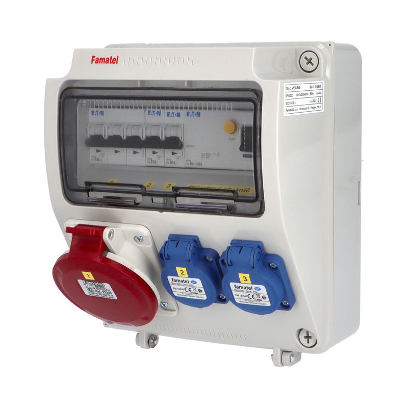 E-shop Famatel v190-6kA - ZSF20001000.1 /3957 Zás.skříň IP54 jištěná s chráničem 40/4/003