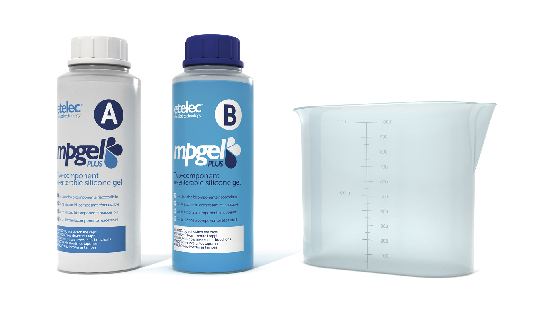 E-shop etelec Gel dvousložkový MPGEL plus-50 (0,5 litru - 2x láhev 0,25l), zalévací, bez expirace