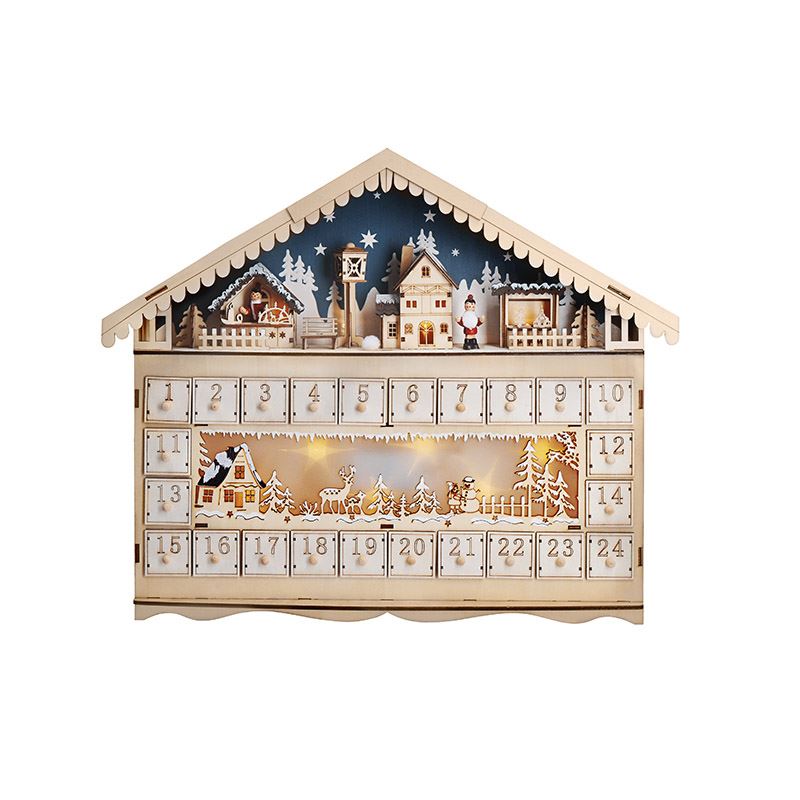 E-shop Solight 1V258 LED vánoční dekorace adventní kalnedář - horská chata