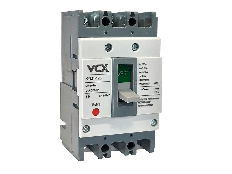 E-shop Kompaktní výkonový jistič VCX KYM-1 - 125A / Uimp 6kV / Ui AC690V