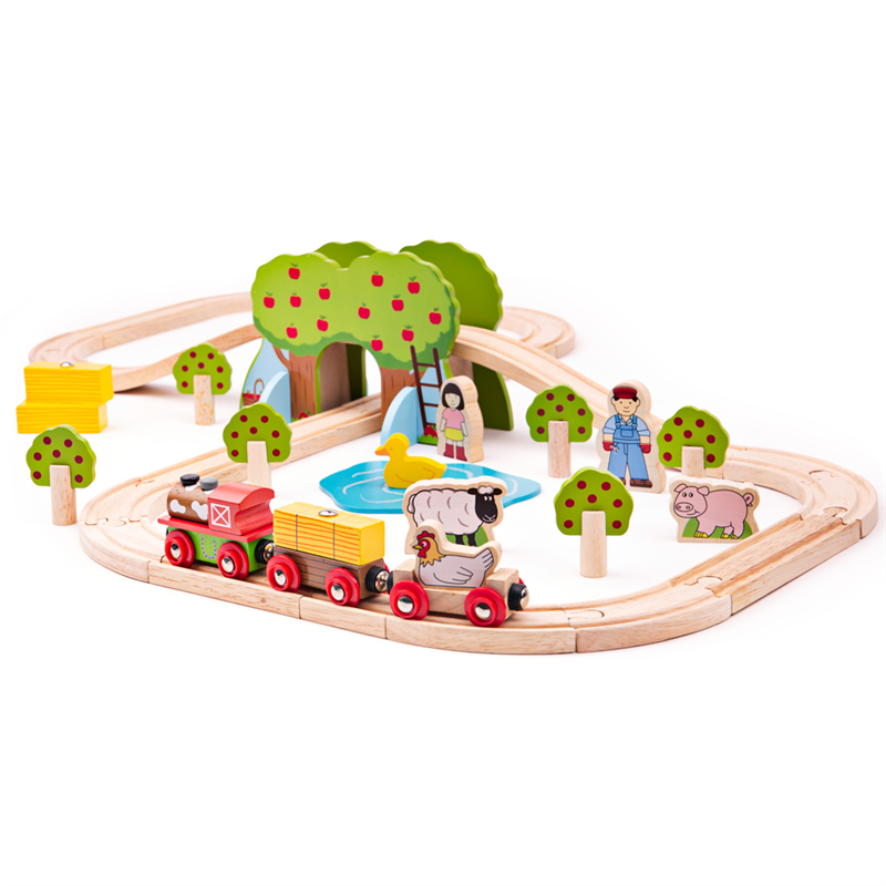 Bigjigs Rail Drevená vlaková farma