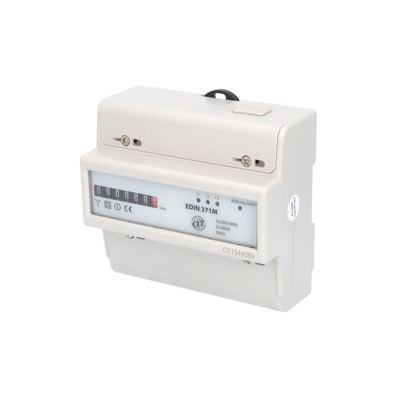 E-shop Eleman Elektroměr EDIN 371M, 100A, 7mod., mechanický číselník, 3-fáz., 1-tar., podružný