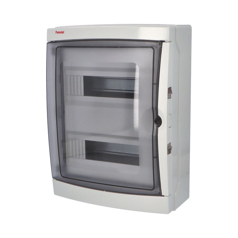 E-shop Famatel Rozvaděč Acqua 3926-TTB IP65, 26mod., na omítku, průhl. dveře, 410x310x150mm