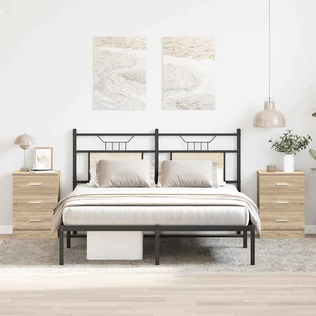 E-shop Multidom Nočné stolíky 2 ks, dub sonoma 38x35x56 cm, kompozitné drevo