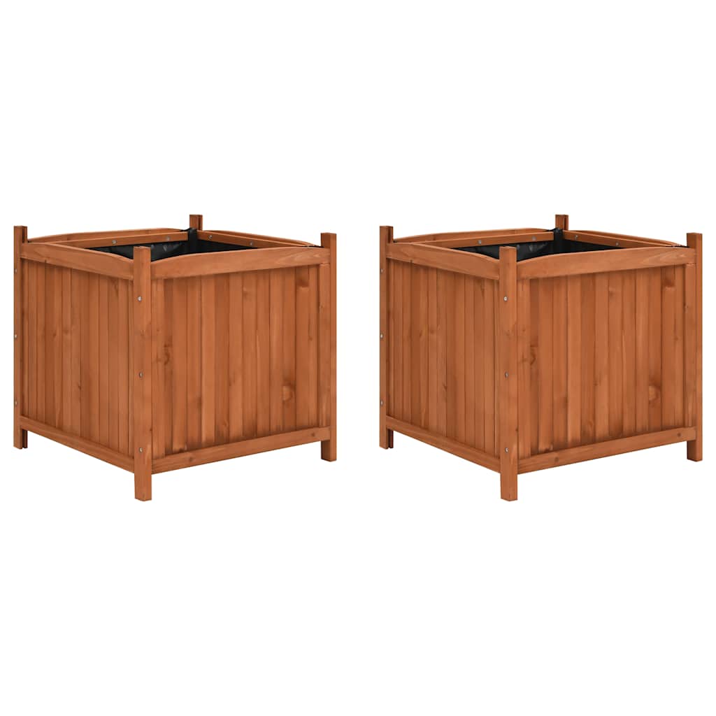 E-shop Multidom Vyvýšené záhony 2 ks 50x50x50 cm jedľový masív