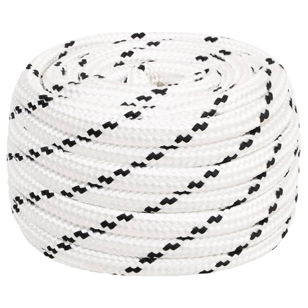 E-shop Multidom Pletené lodné lano biele 20 mm x 100 m polyester