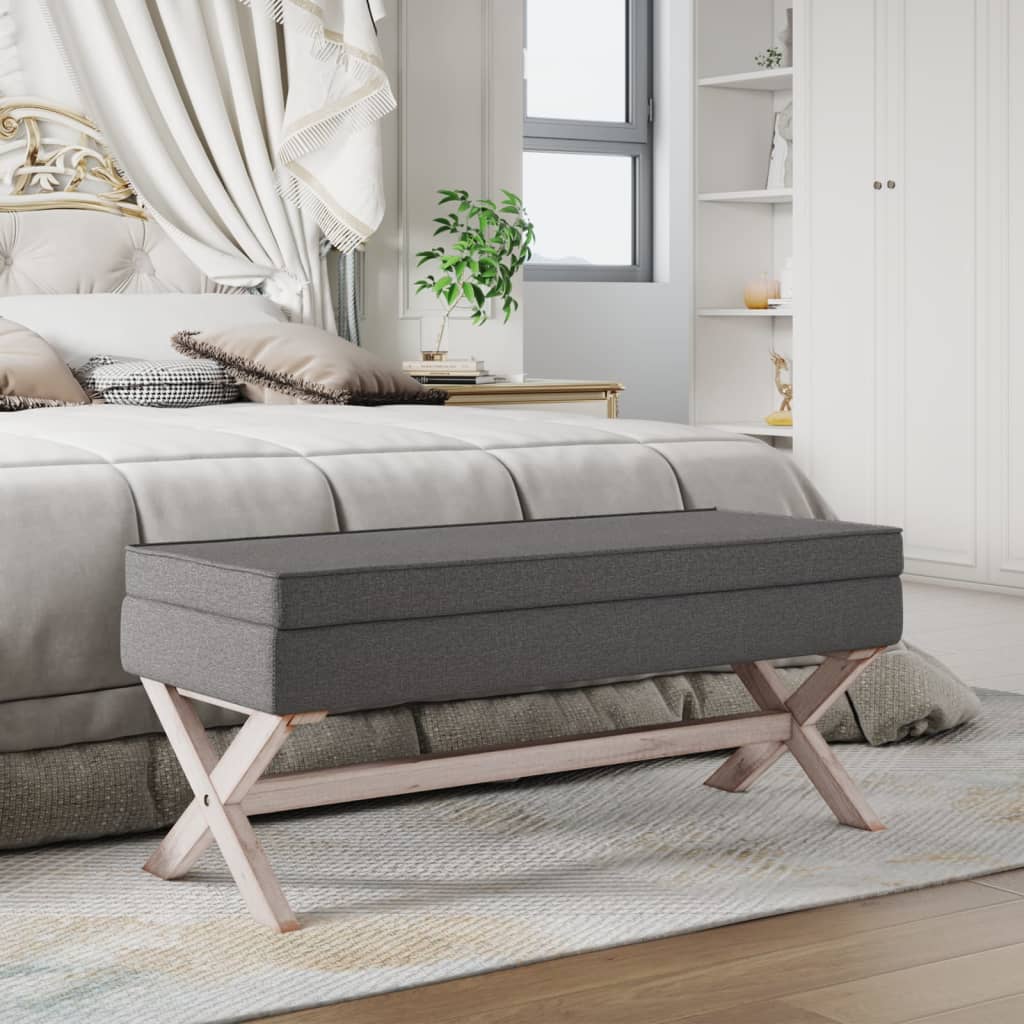 E-shop Multidom Úložná taburetka tmavošedá 110x45x49 cm látka