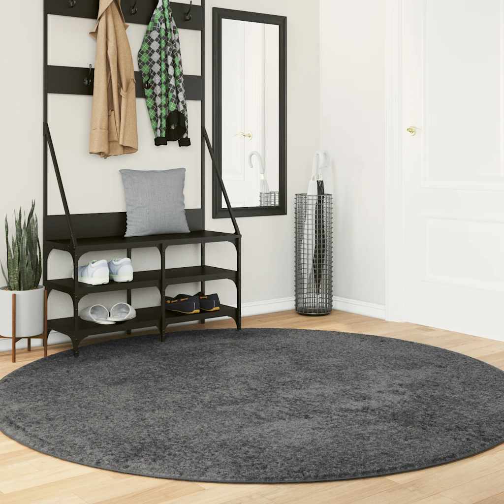 E-shop Multidom Koberec OVIEDO, krátky vlas, antracitový Ø 200 cm
