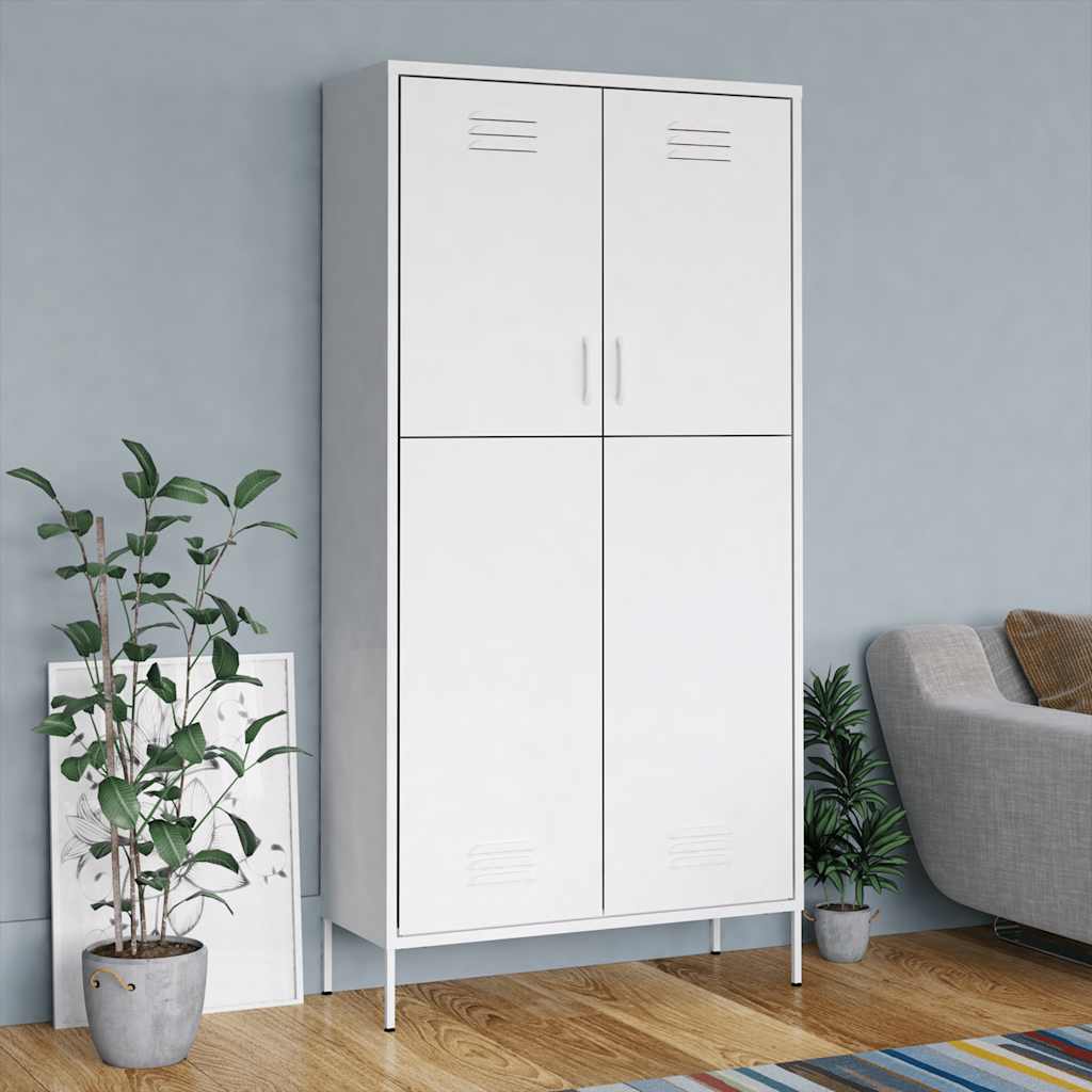 E-shop Multidom Skriňa biela 90x50x180 cm oceľová