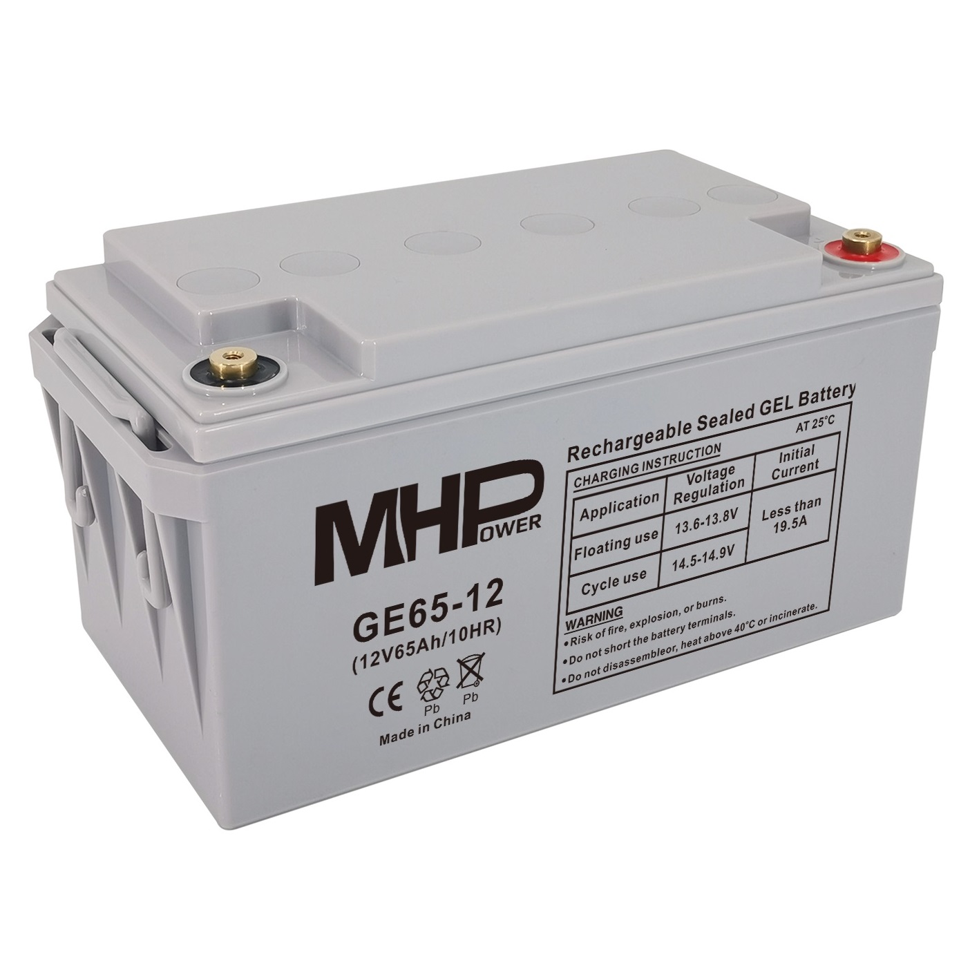 E-shop Baterie olověná 12V / 65 Ah MHPower GE65-12 GEL GE65-12