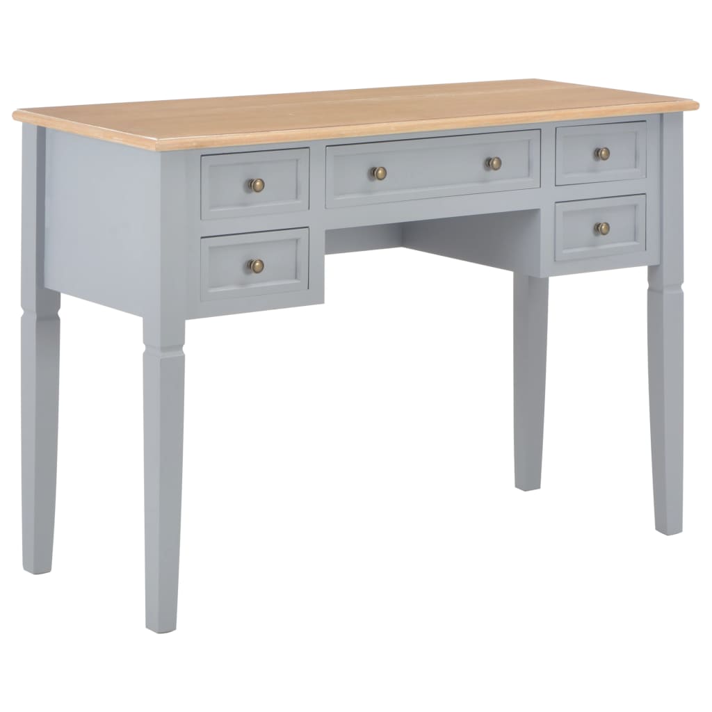 E-shop Multidom Písací stôl, sivý 109,5x45x77,5 cm, drevo