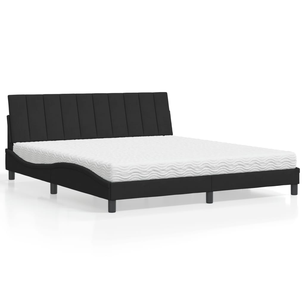 E-shop Multidom Posteľ s matracom Hanko čierny 180x200 cm zamat