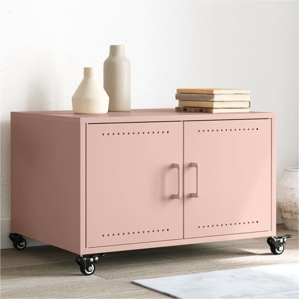 E-shop Multidom Konferenčný stolík ružový 68x50x43,5 cm oceľ