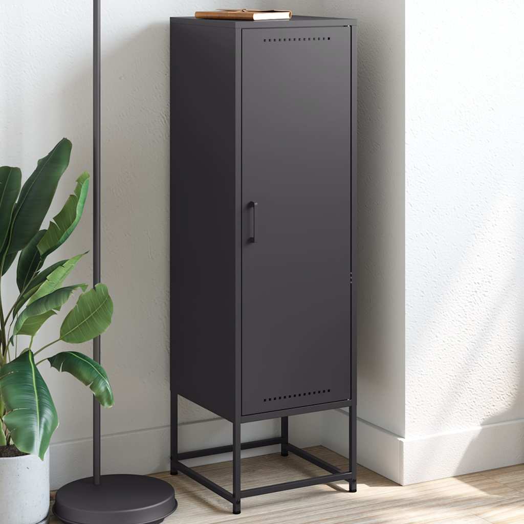 E-shop Multidom Vysoká skrinka čierna 36x39x123 cm oceľ