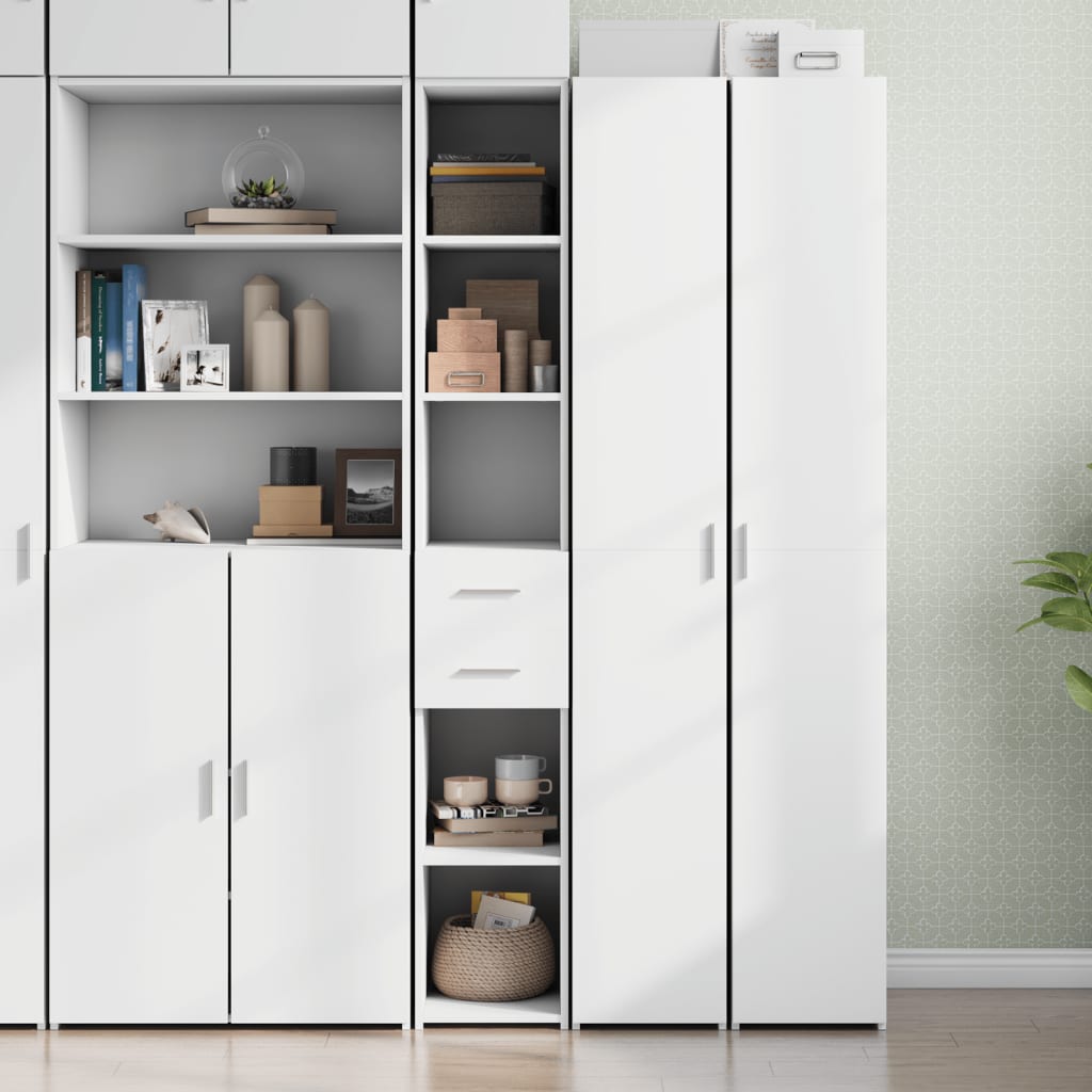 E-shop Multidom Vysoká skrinka, biela 30x42,5x185 cm, kompozitné drevo