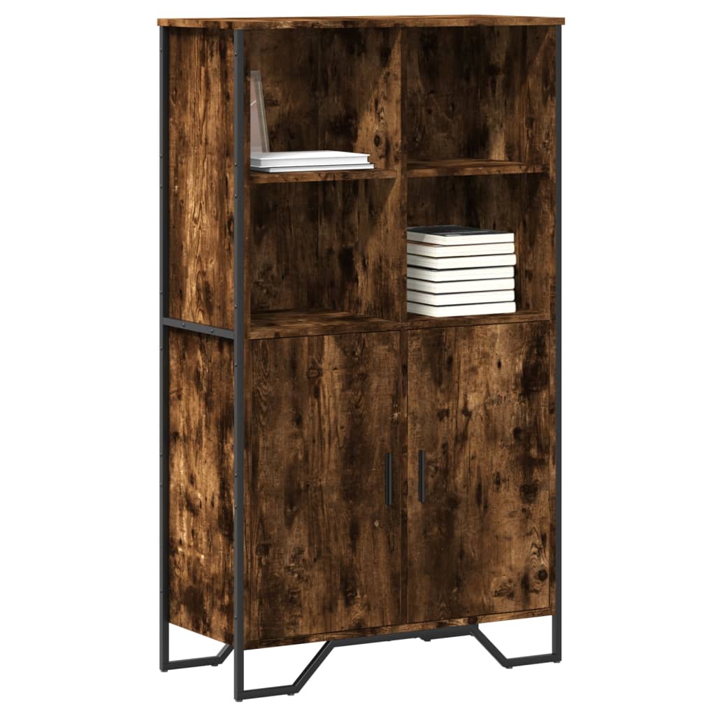 E-shop Multidom Vysoká skrinka dymový dub 79,5x35,5x137,5 cm kompozitné drevo