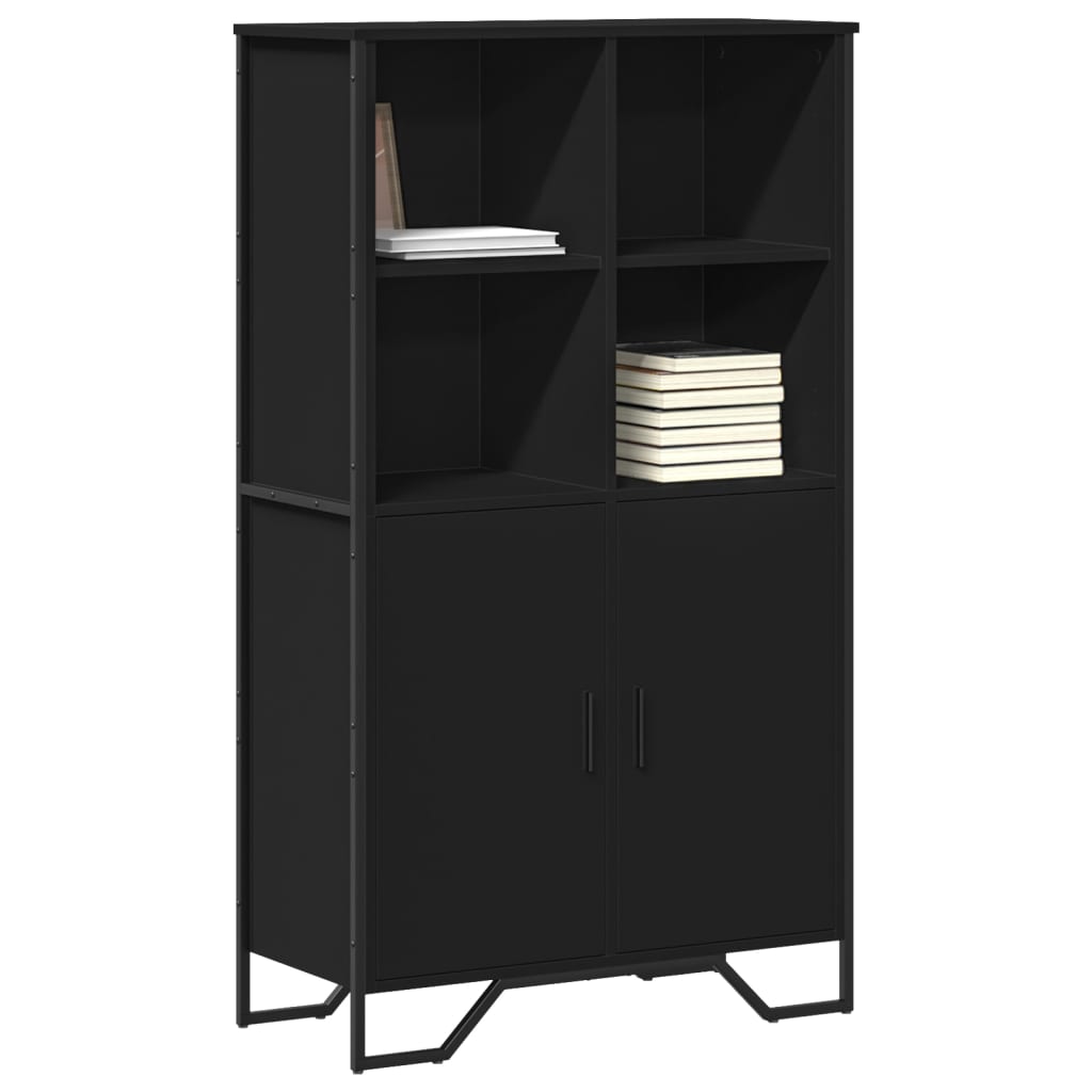 E-shop Multidom Vysoká skrinka čierna 79,5x35,5x137,5 cm kompozitné drevo