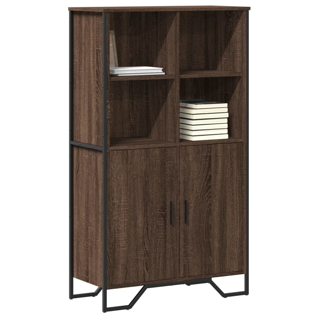 E-shop Multidom Vysoká skrinka hnedý dub 79,5x35,5x137,5 cm kompozitné drevo