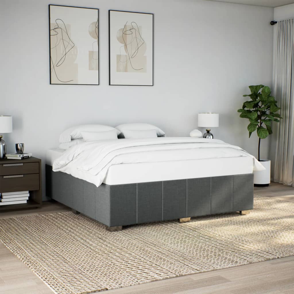 E-shop Multidom Posteľ bez matraca tmavosivá 200x200 cm látka