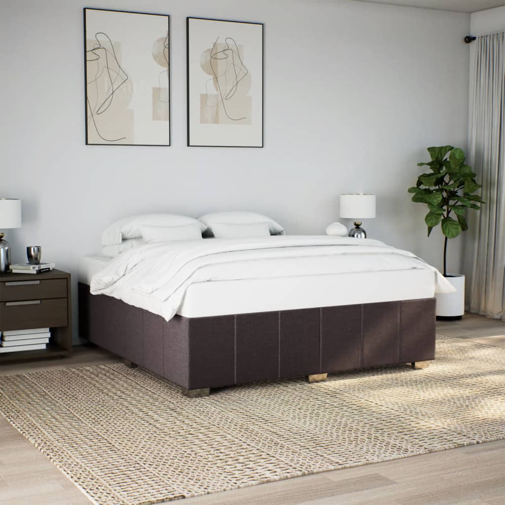 E-shop Multidom Posteľ bez matraca tmavohnedá 200x200 cm látka
