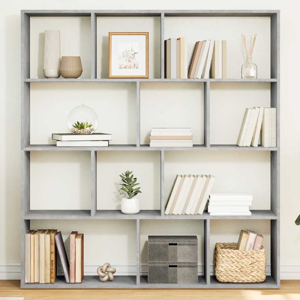 E-shop Multidom Knižnica betónová sivá 132x29x141,5 cm kompozitné drevo