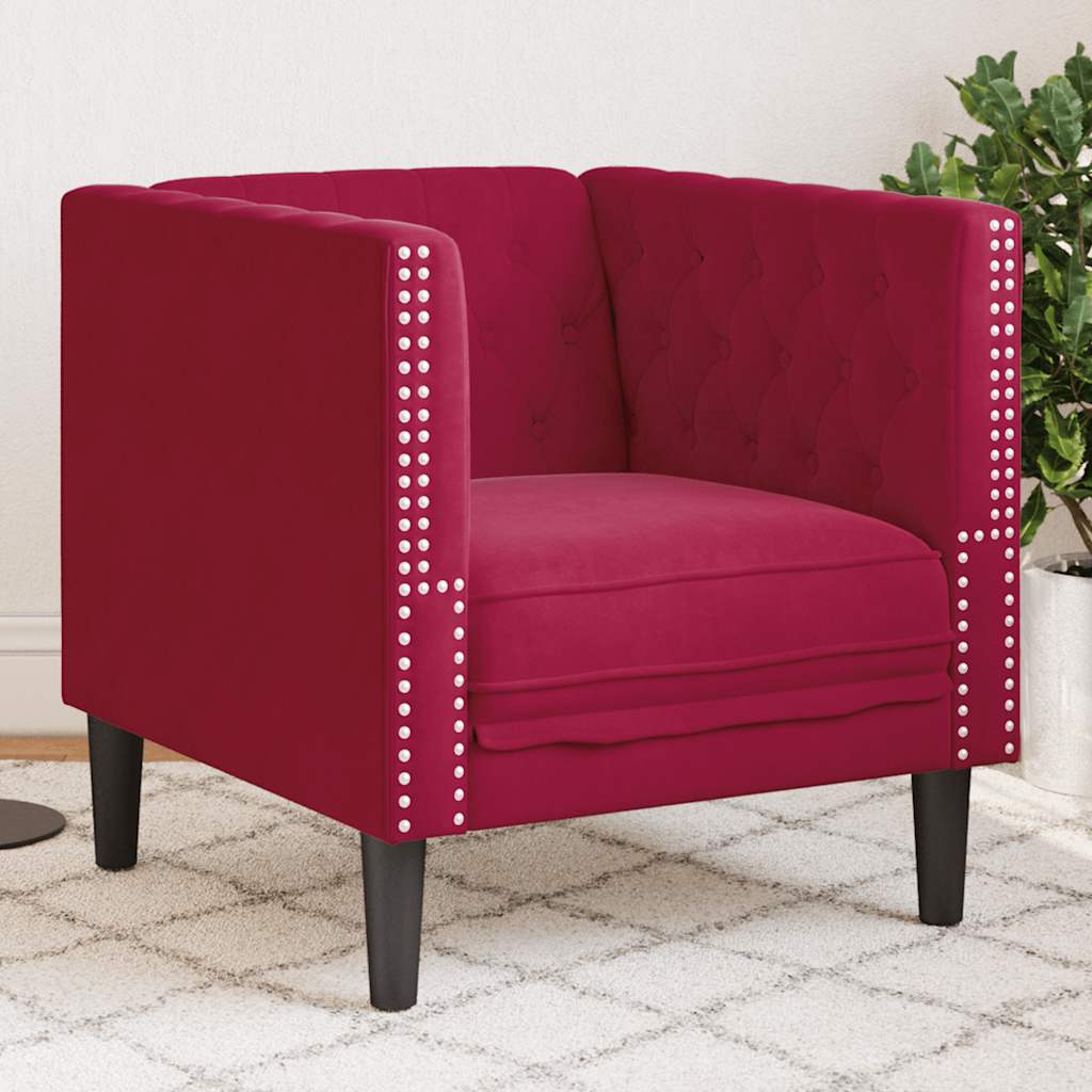 E-shop Multidom Pohovka Chesterfield vínovo-červená zamat