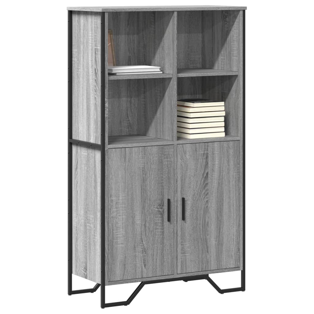 E-shop Multidom Vysoká skrinka sivá sonoma 79,5x35,5x137,5 cm kompozitné drevo