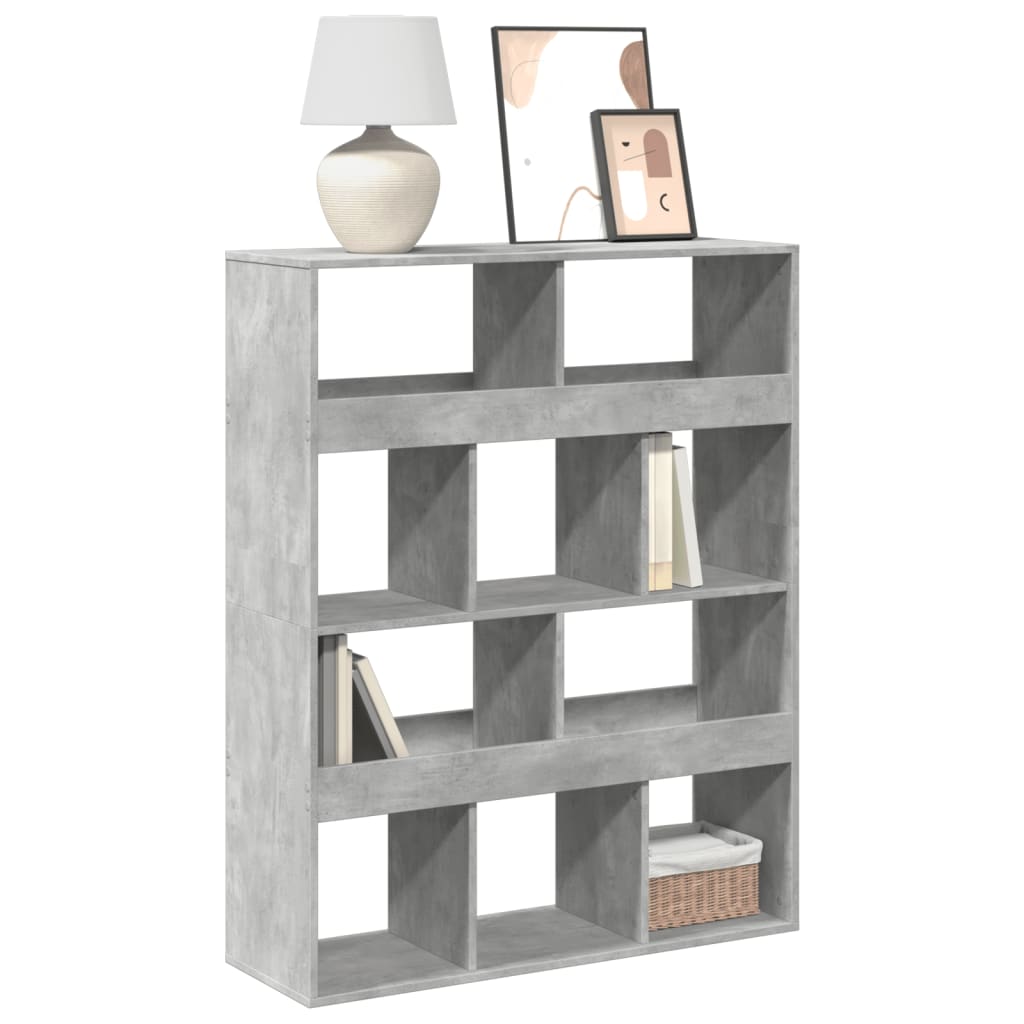 E-shop Multidom Knižnica betónová sivá 100x33x125,5 cm kompozitné drevo
