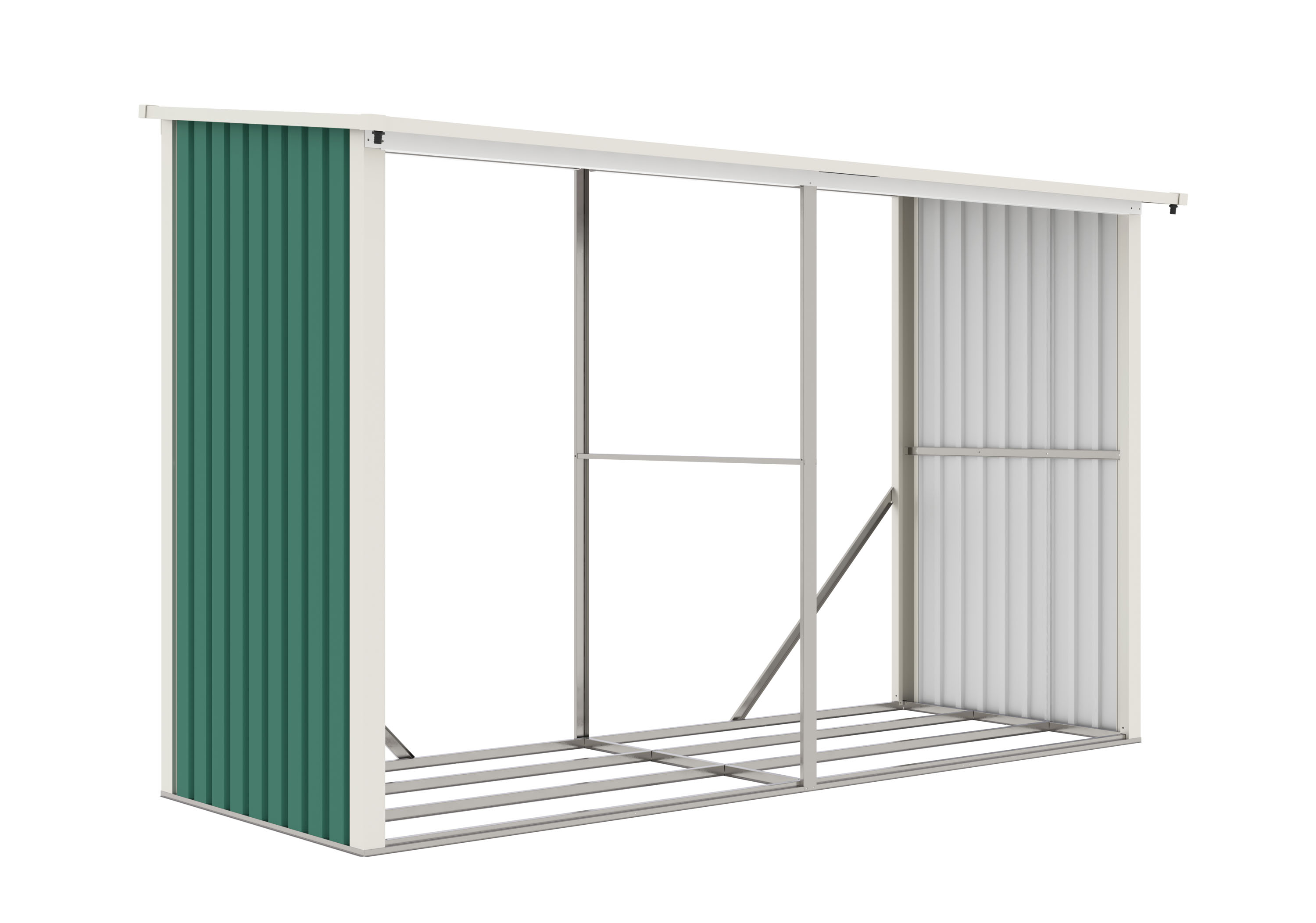 E-shop Prístrešok na drevo G21 WOH 682 - 302 x 119 cm, zelený GWS-683-GRN