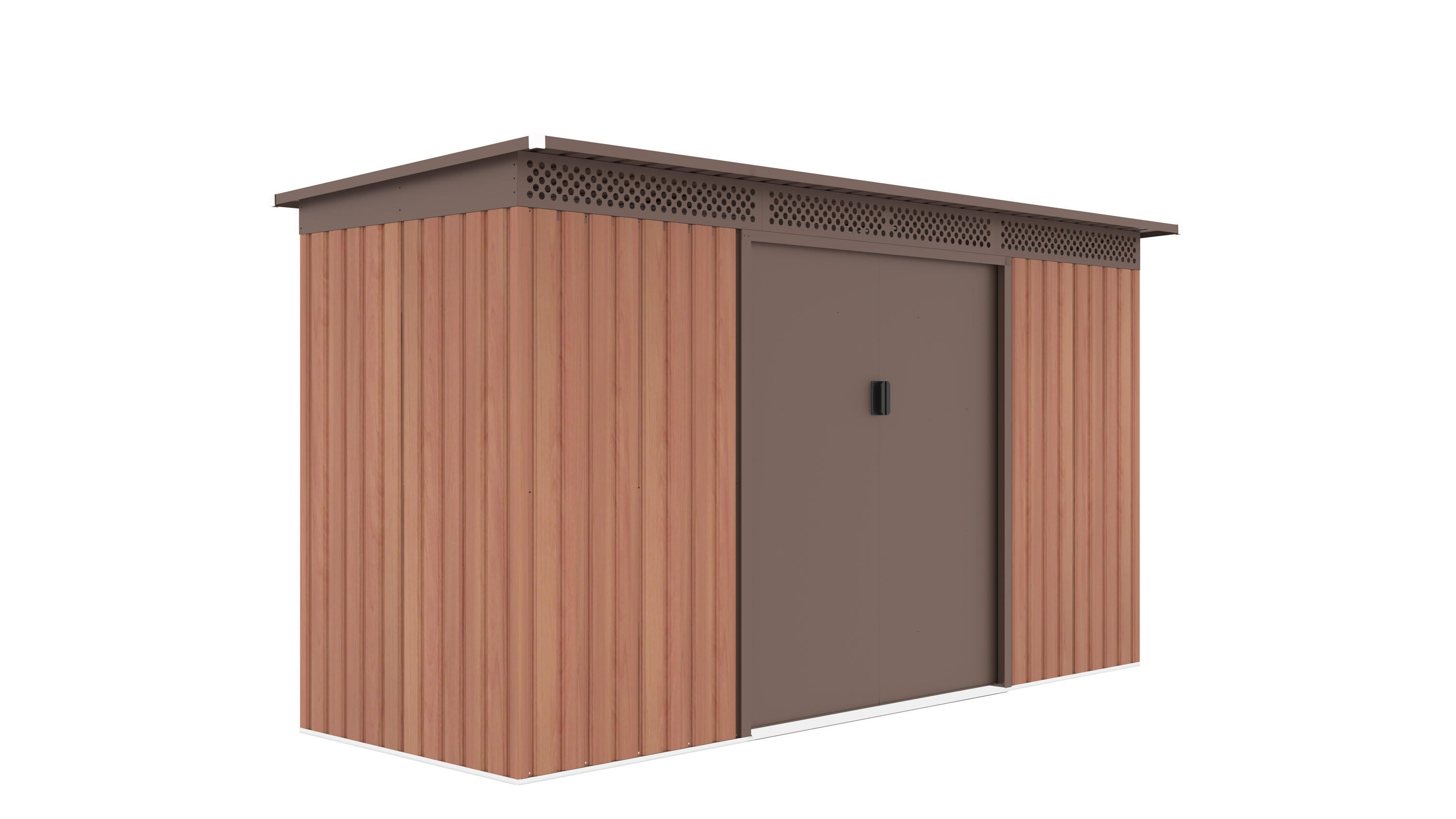 E-shop Záhradný domček G21 GRAH 483 - 340 x 142 cm, hnedý GRAH-483-ZNWW-2S0