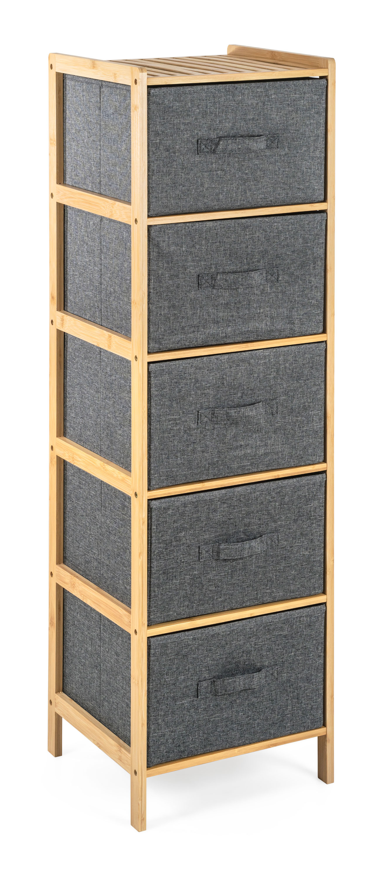 Bambusový regál G21 s 5 košíkmi