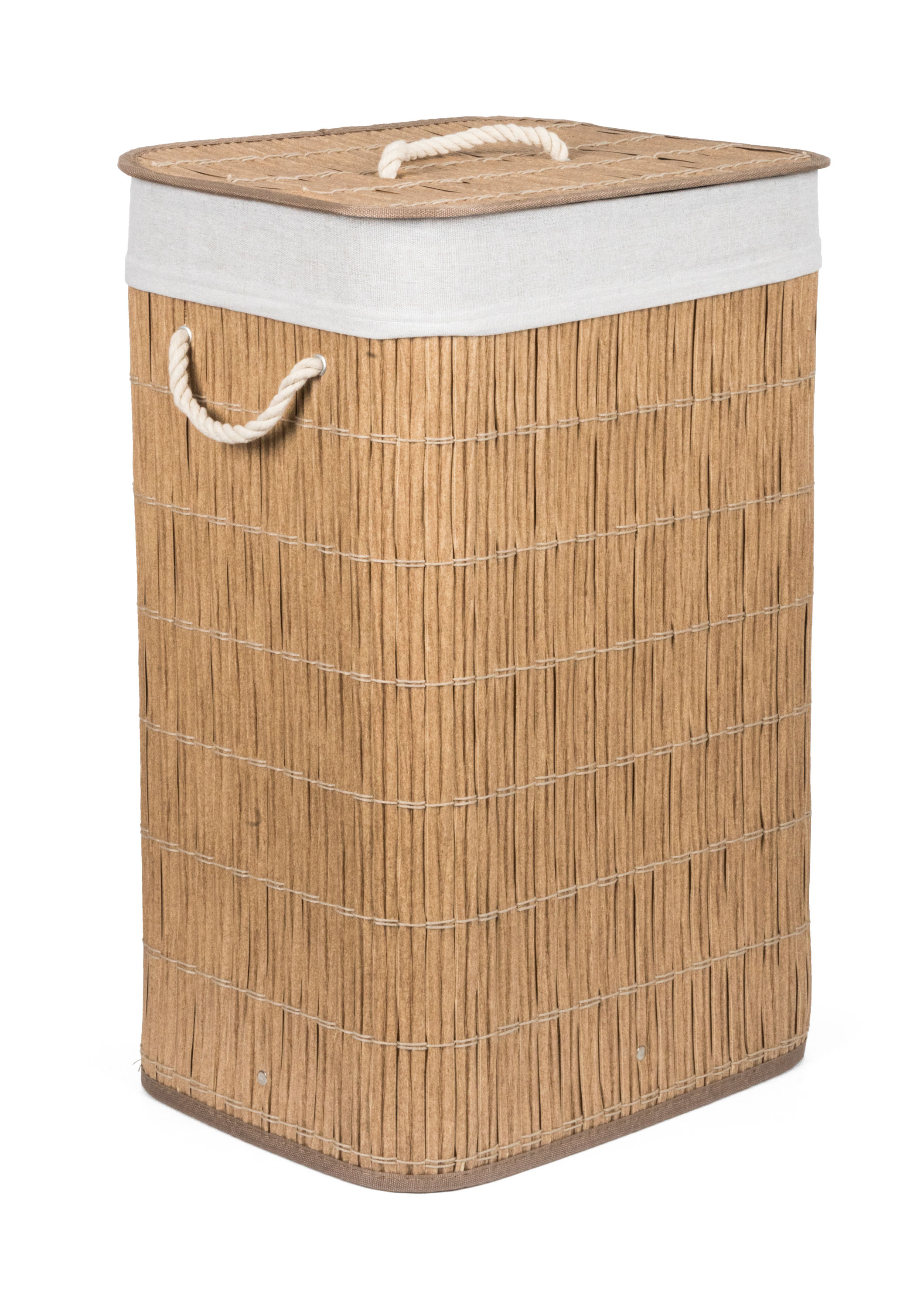 Kôš na bielizeň G21 72 l, imitácia ratanu s bielym košom