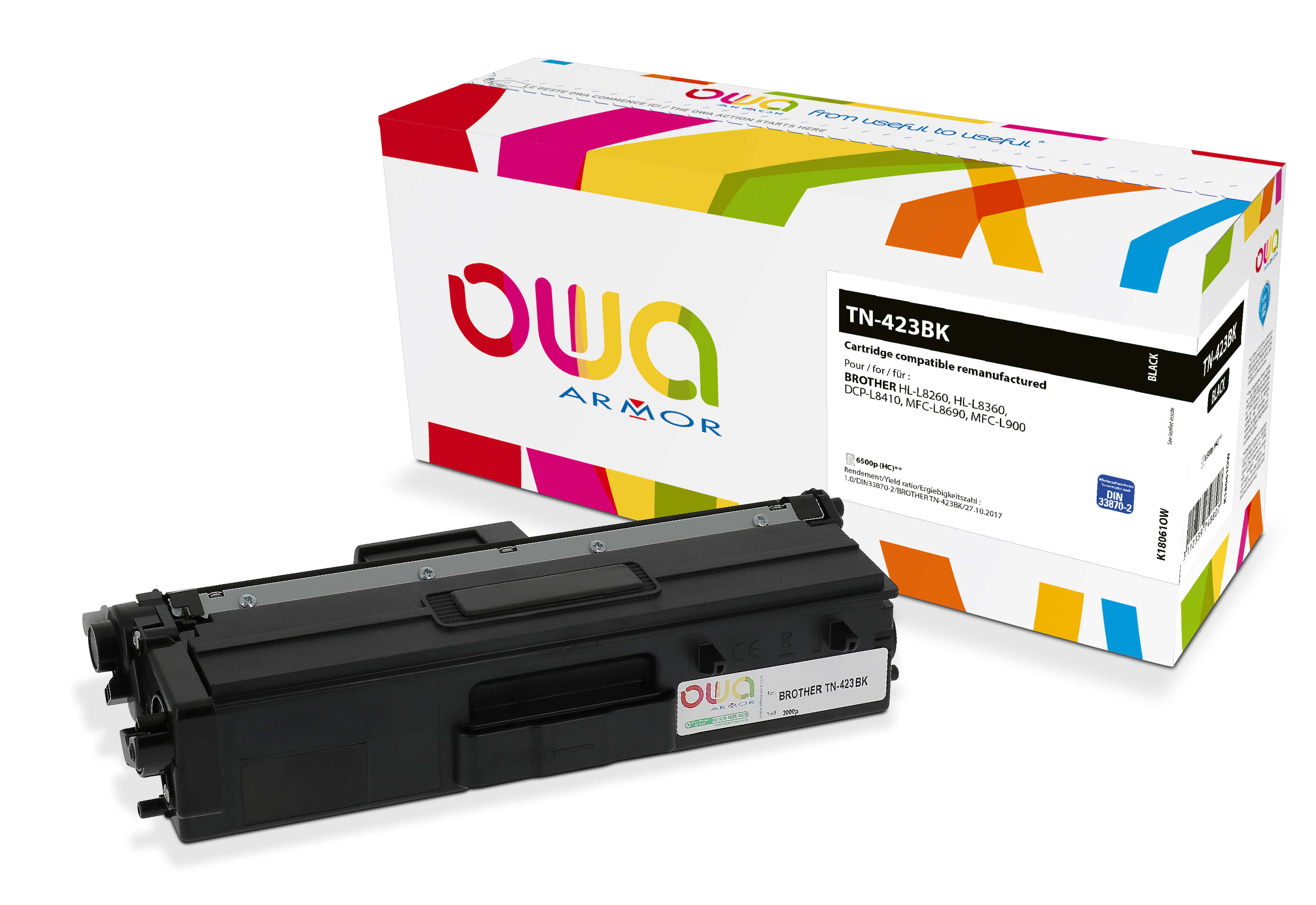 OWA Armor toner kompatibilný s Brother TN-423BK, 6500st, čierna/black