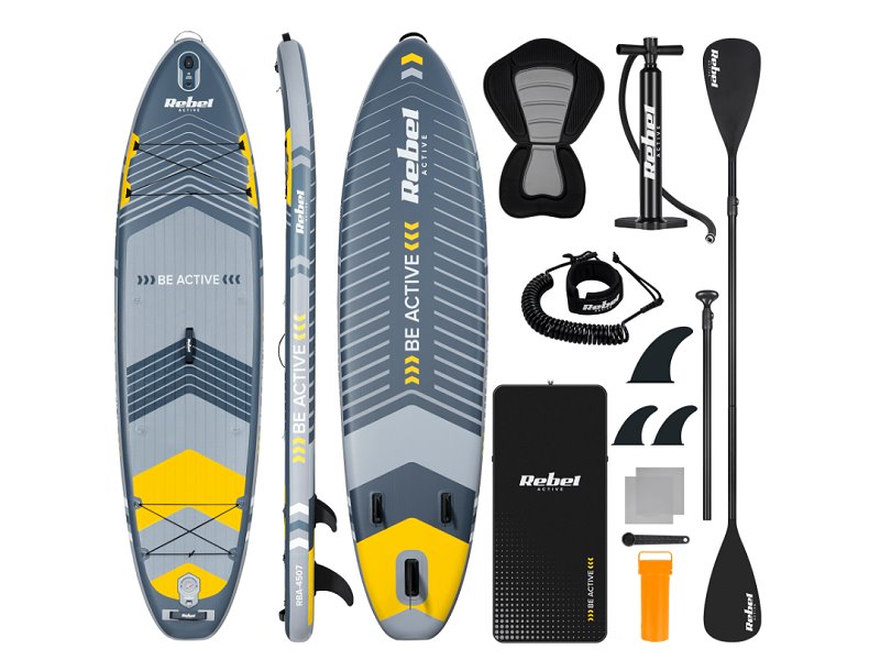 Paddleboard SUP REBEL ACTIVE RBA-4507-G - ŠEDÝ 11' 335x84x15 cm