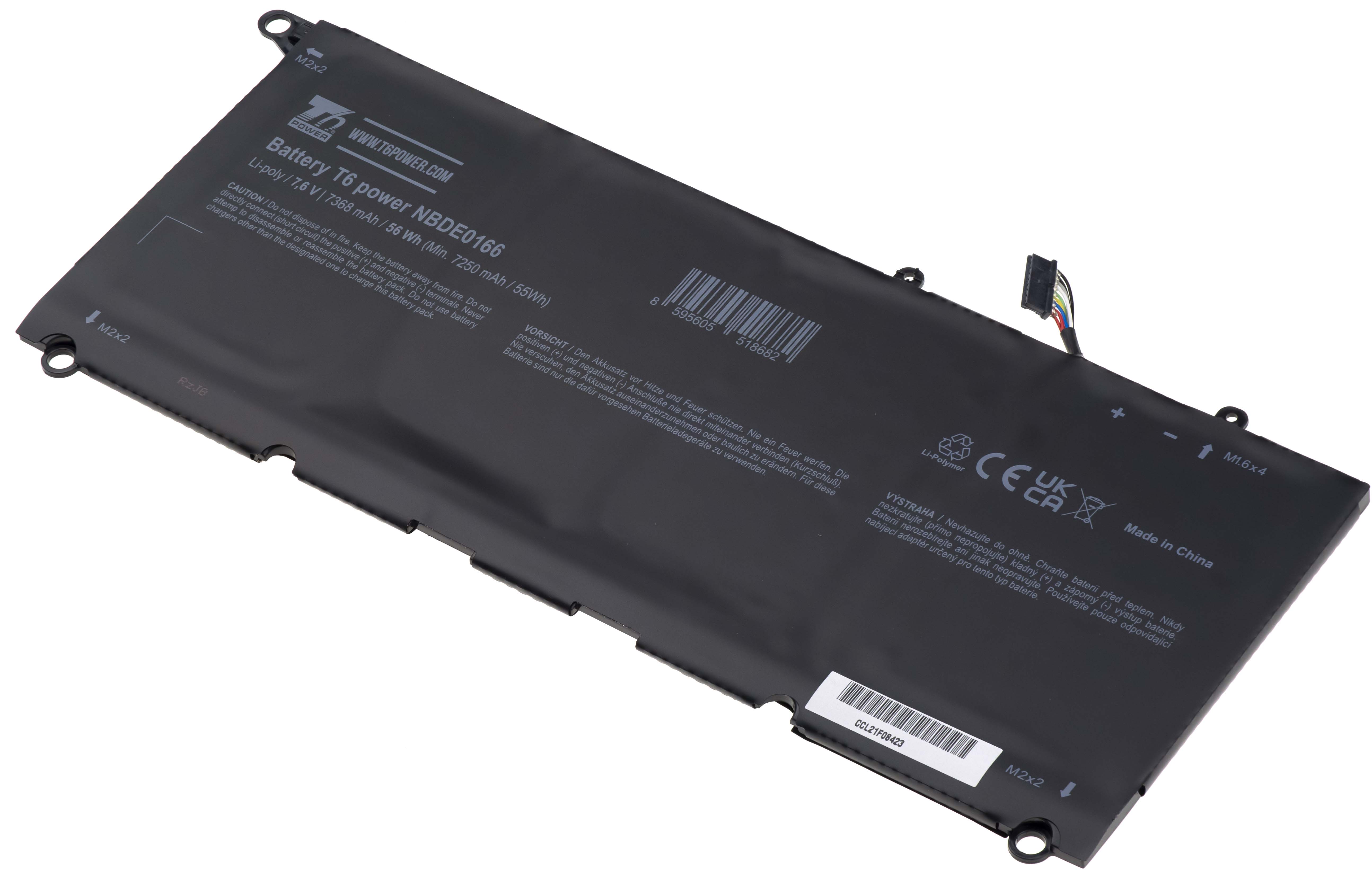 Batéria T6 Power pre Dell XPS 13 9343, XPS 13 9350, 7368mAh, 56Wh, 4cell, Li-pol