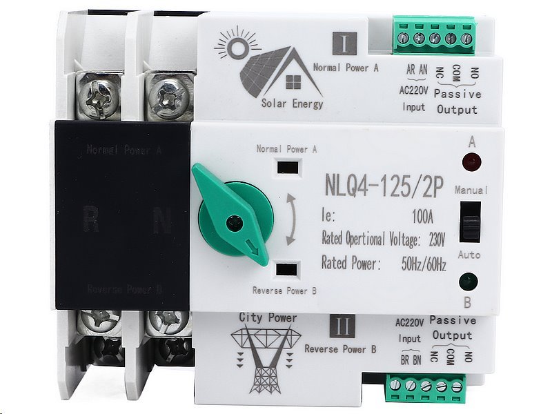 E-shop Zhejiang Nalei Electric Automatický přepínač sítí - napájení 2P 230V 100A NLQ4-125/2P pro FVE