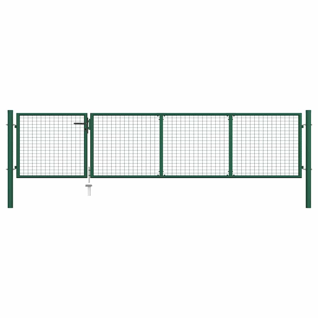 E-shop Multidom Záhradná brána oceľová 350x75 cm zelená