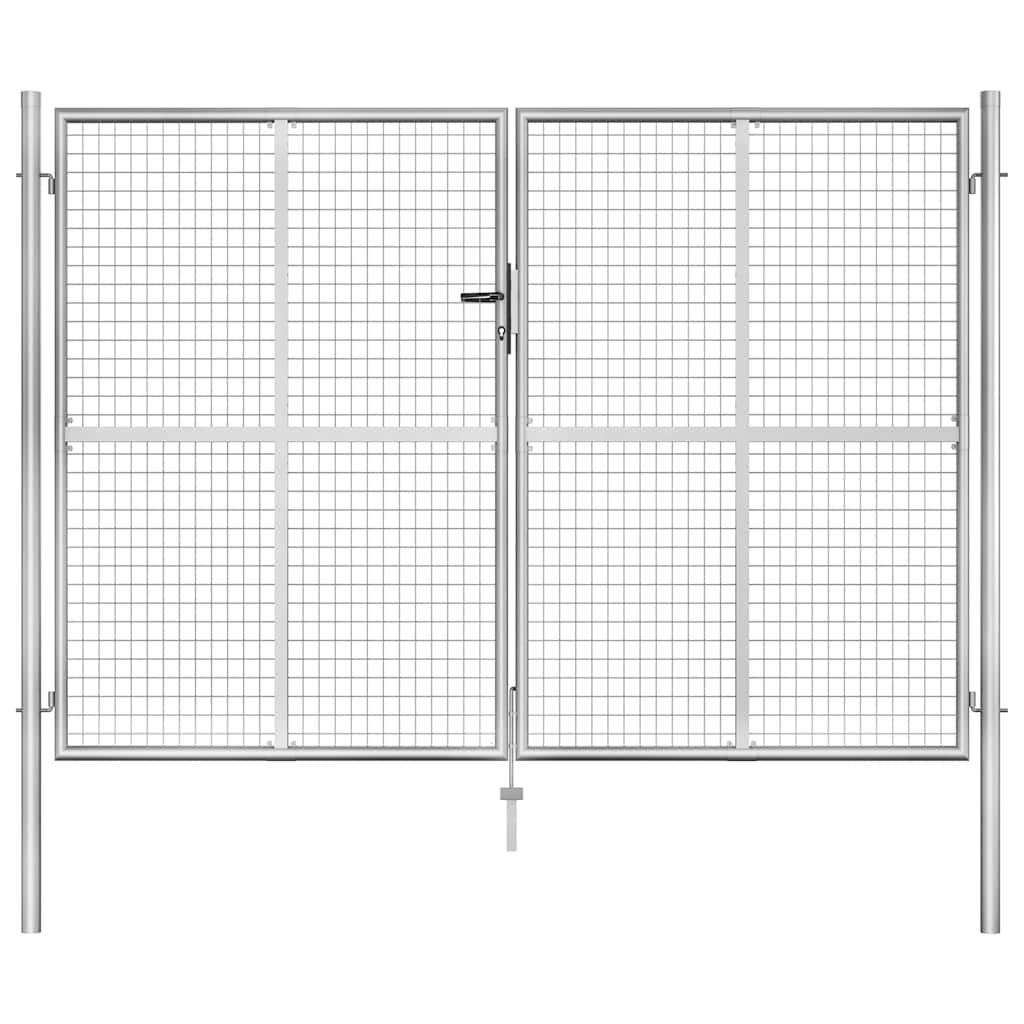 E-shop Multidom Záhradná brána, pozinkovaná oceľ, 300x175 cm, strieborná