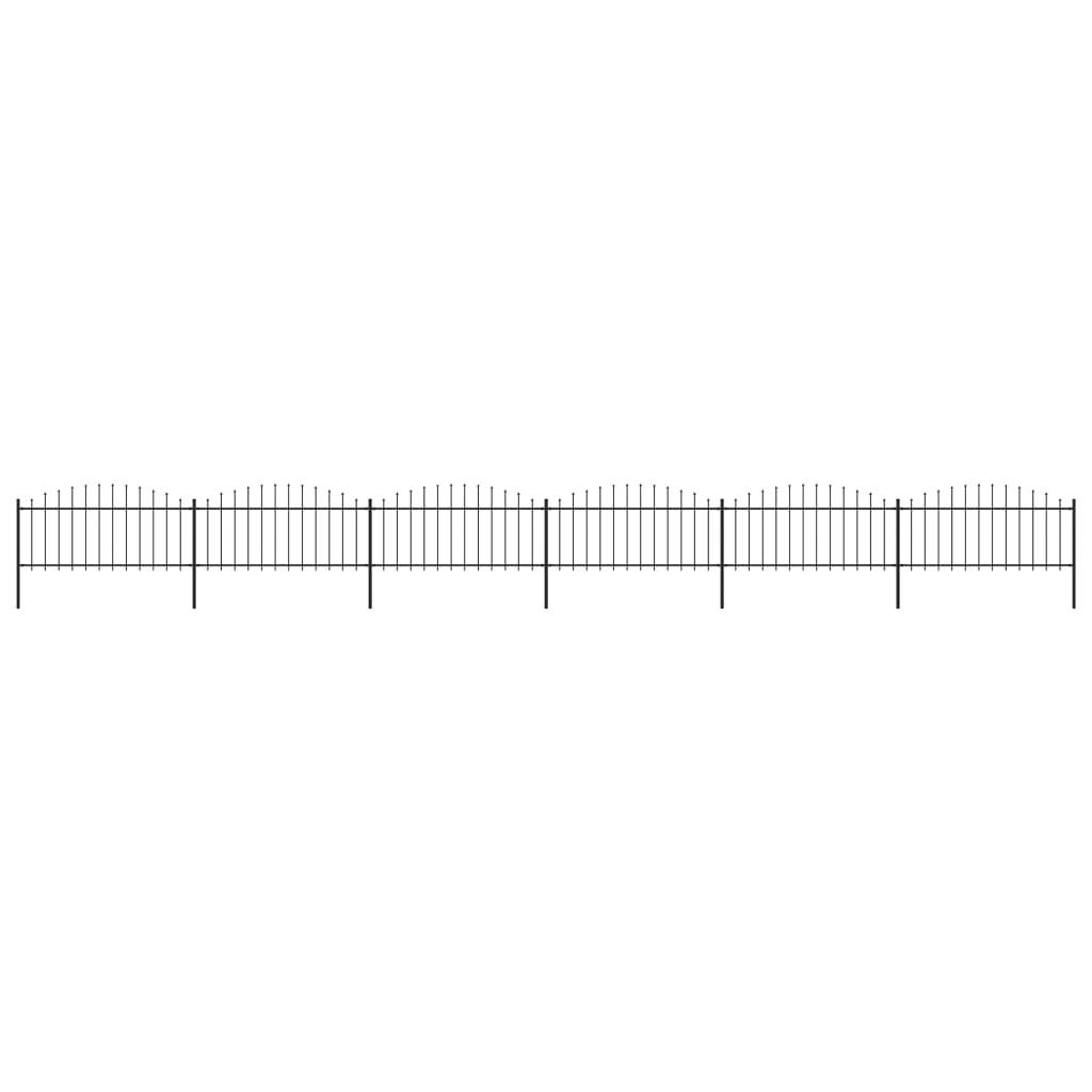 Multidom Záhradný plot s hrotmi, oceľ (0,5-0,75)x10,2 m, čierny