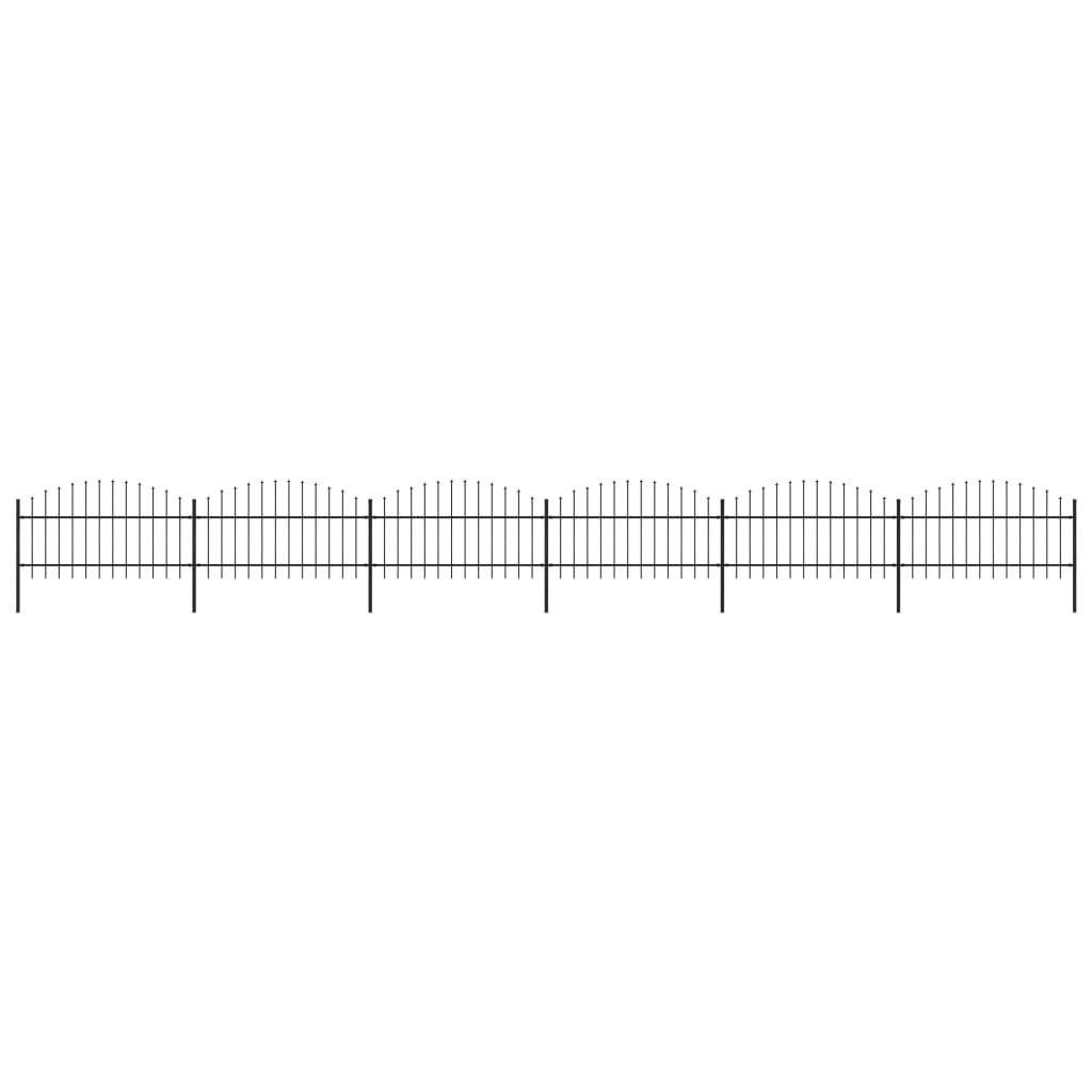 Multidom Záhradný plot s hrotmi, oceľ (1-1,25)x10,2 m, čierny