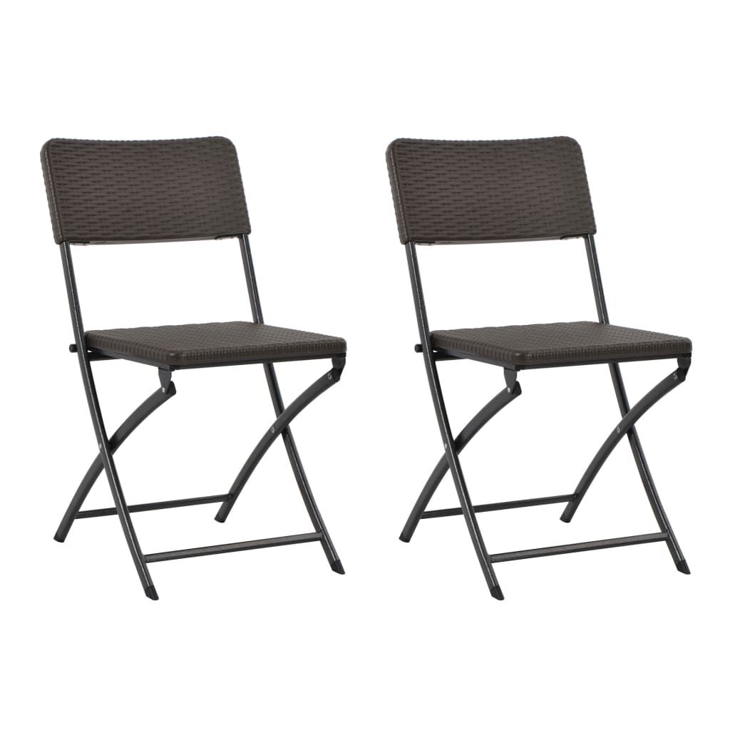 E-shop Multidom Skladacie záhradné stoličky 2 ks, HDPE a oceľ, hnedé