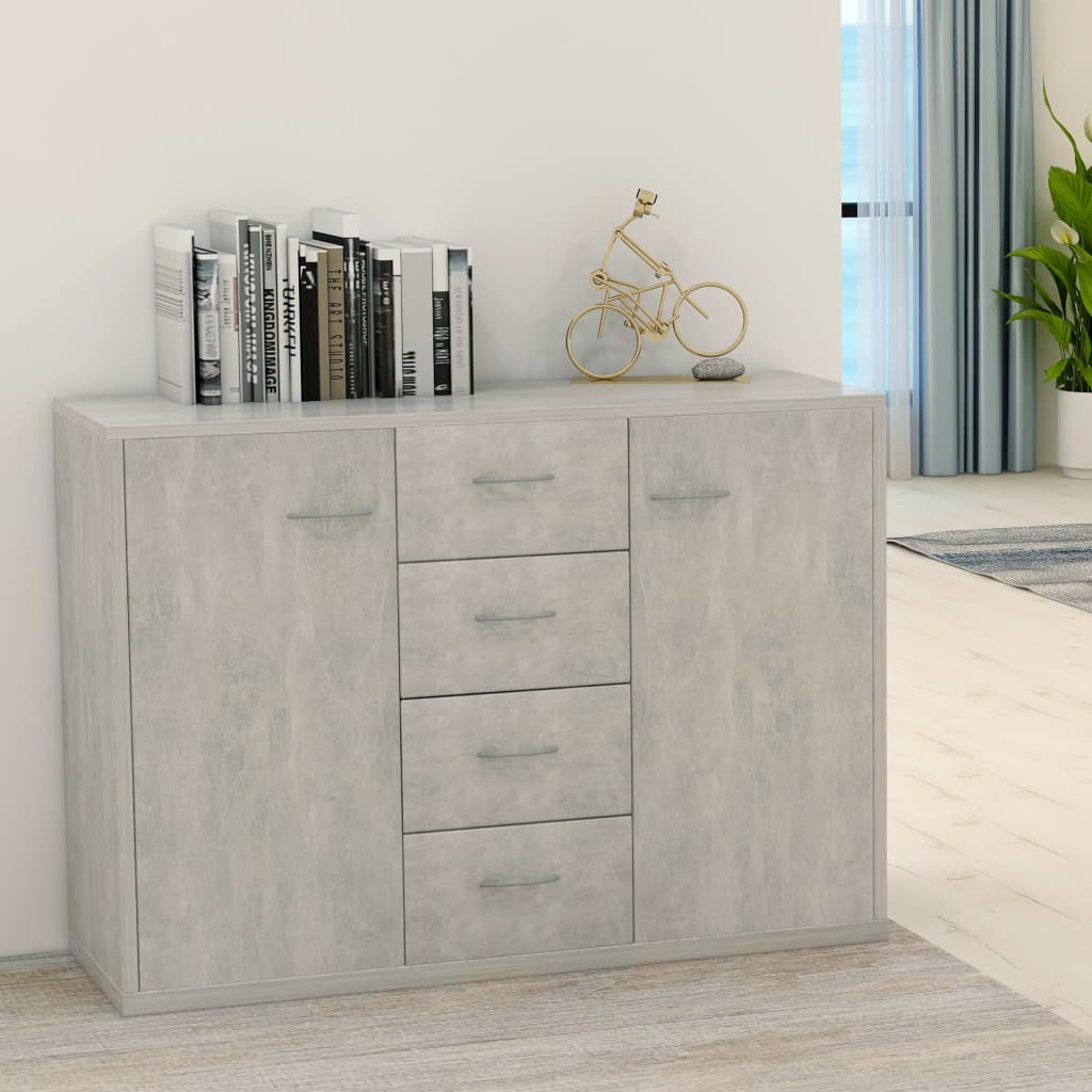 E-shop Multidom Komoda, betónovo sivá 88x30x65 cm, kompozitné drevo