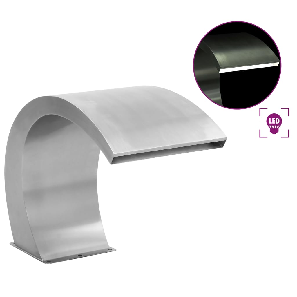 E-shop Multidom Bazénová fontána s LED, nehrdzavejúca oceľ 30x60x45 cm
