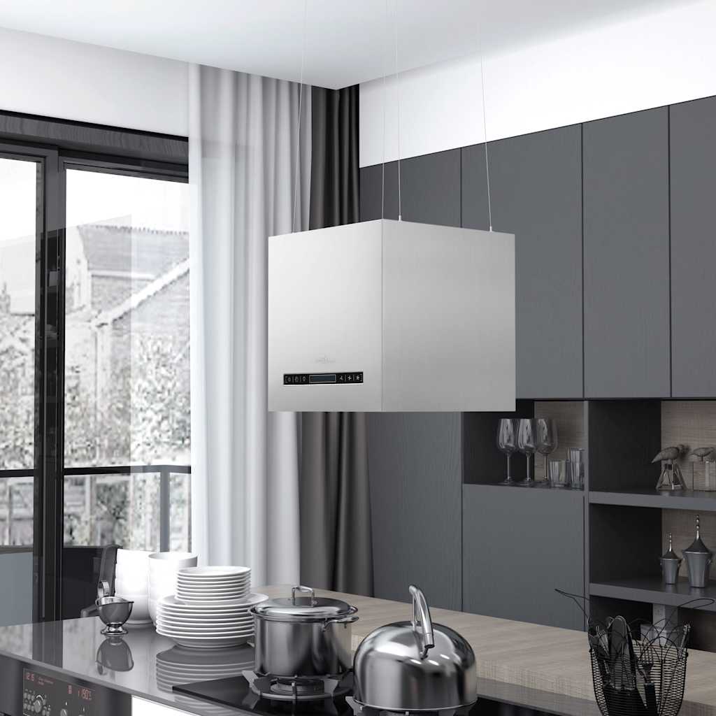 Multidom Závesný ostrovný digestor s dotykovým senzorom LCD 37 cm nehrdzavejúca oceľ