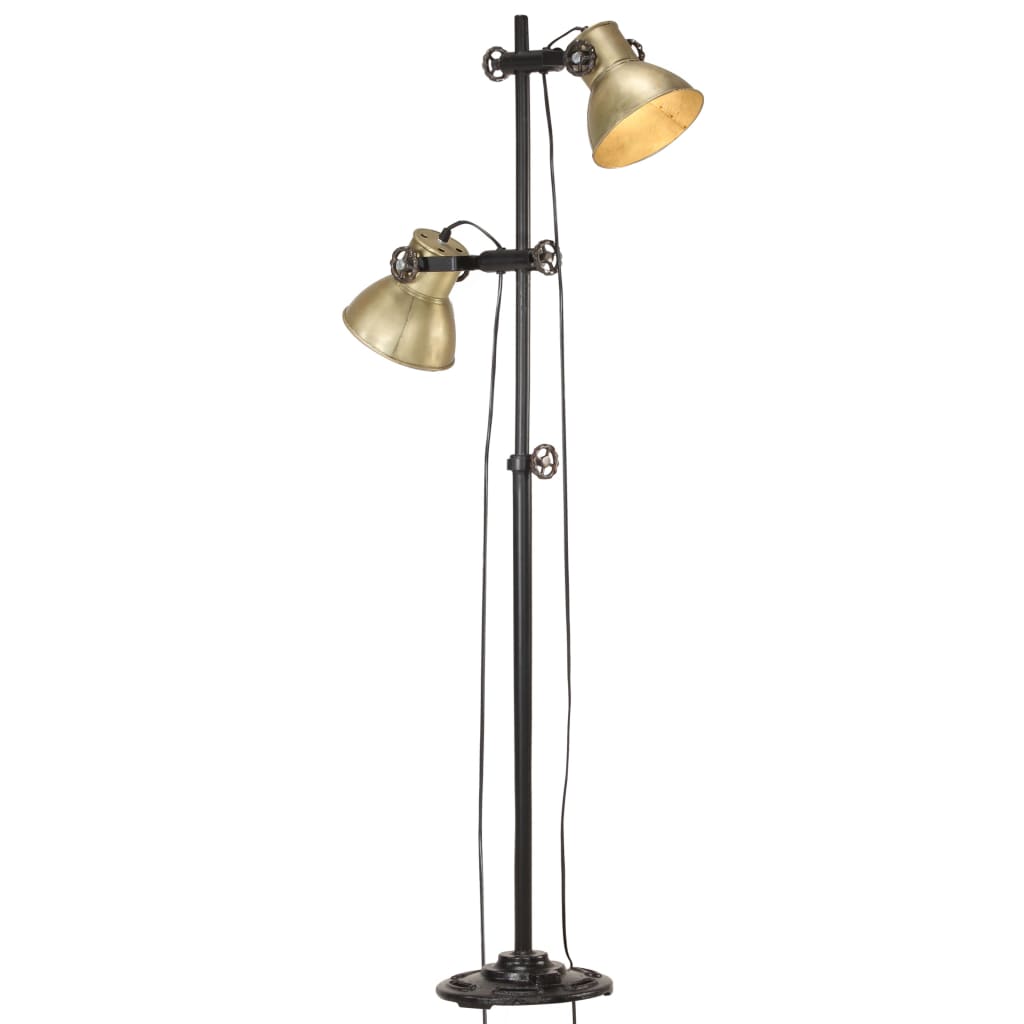 Multidom Stojanová lampa s 2 podstavcami mosadzná E27 liatina železa
