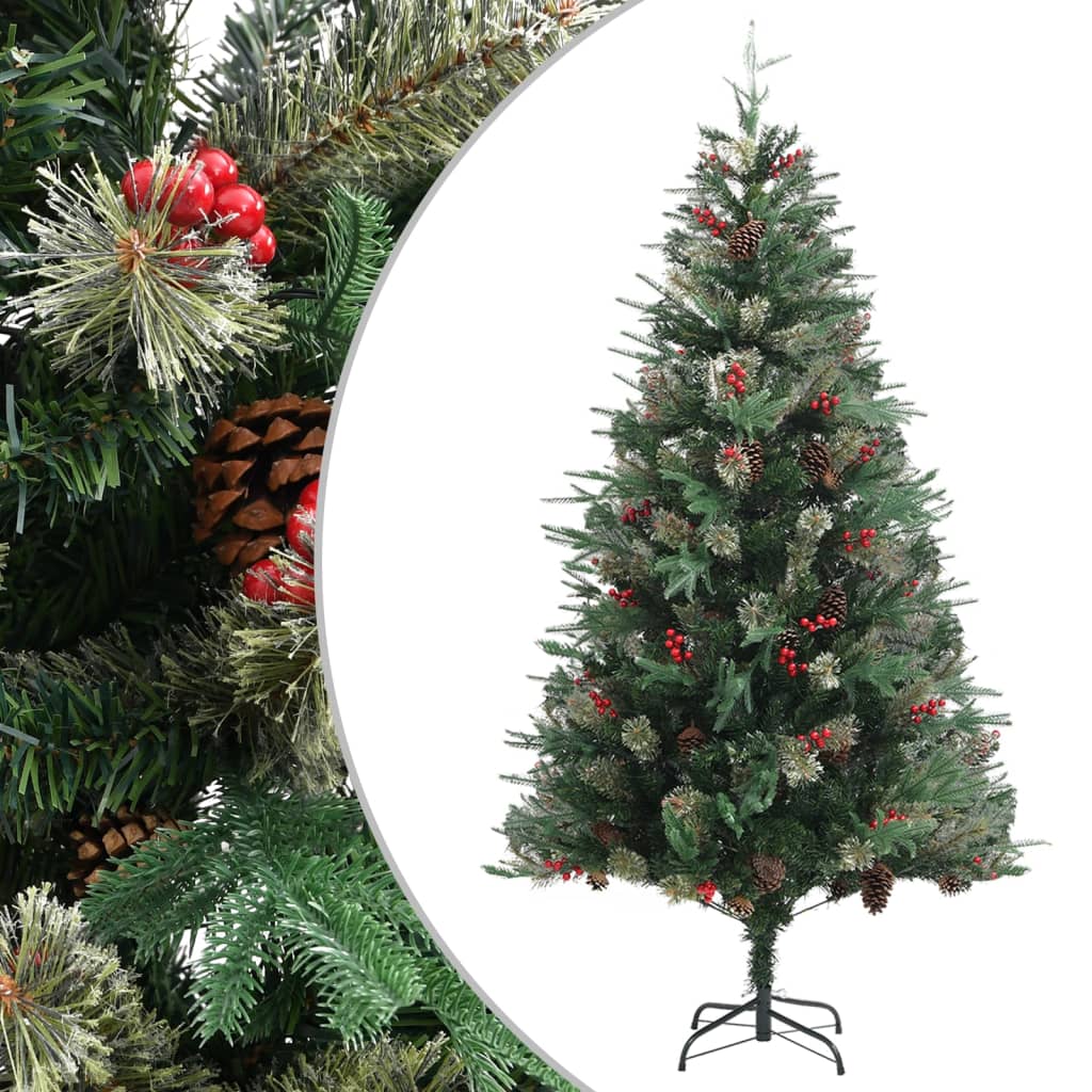 Multidom Vianočný stromček s borovicovými šiškami zelený 195 cm PVC a PE