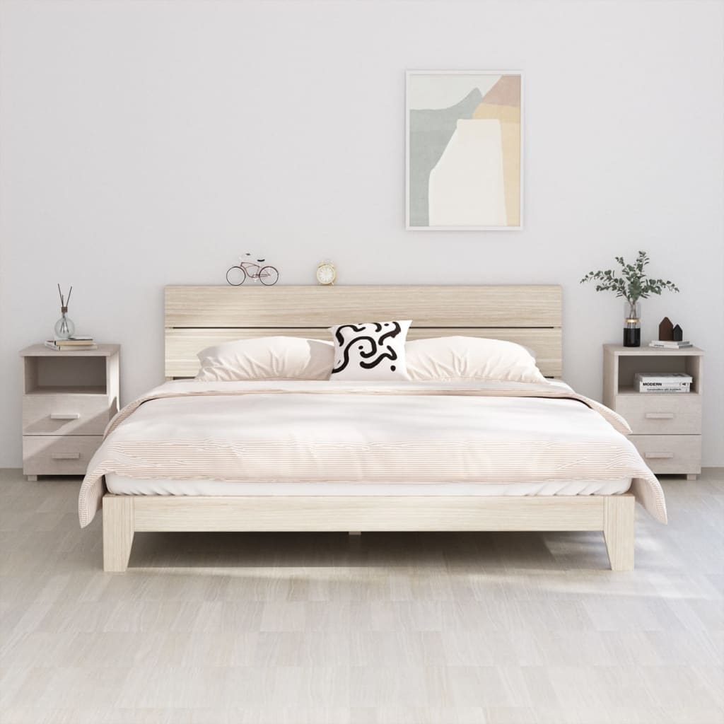 E-shop Multidom Nočné stolíky HAMAR 2 ks, biele 40x35x62 cm, masív
