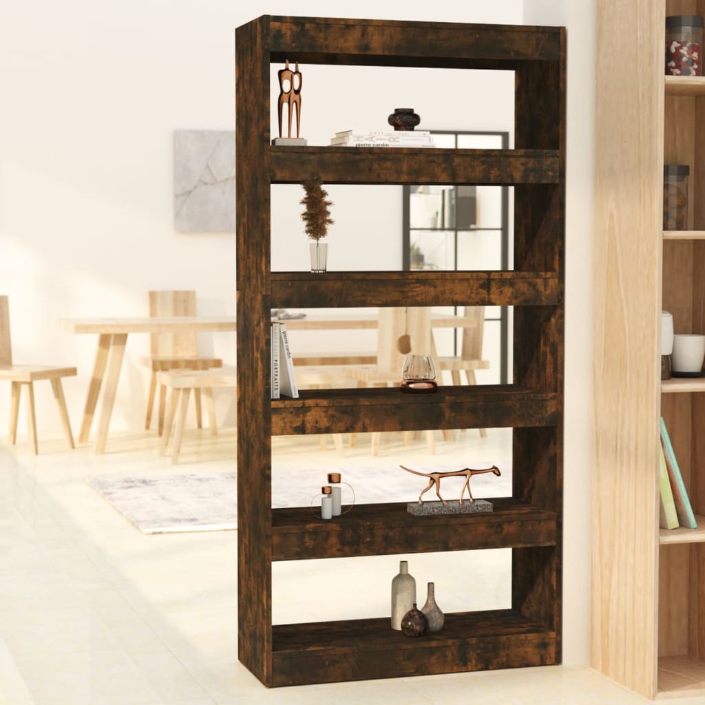 E-shop Multidom Knižnica/deliaca stena, tmavý dub 80x30x166cm, kompozitné drevo